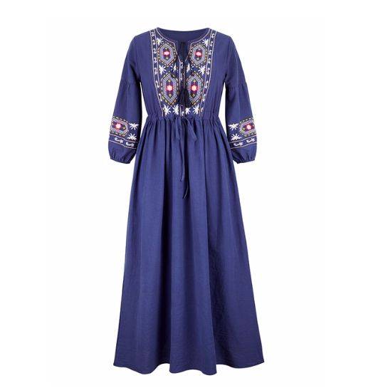 Long dress with embroidery