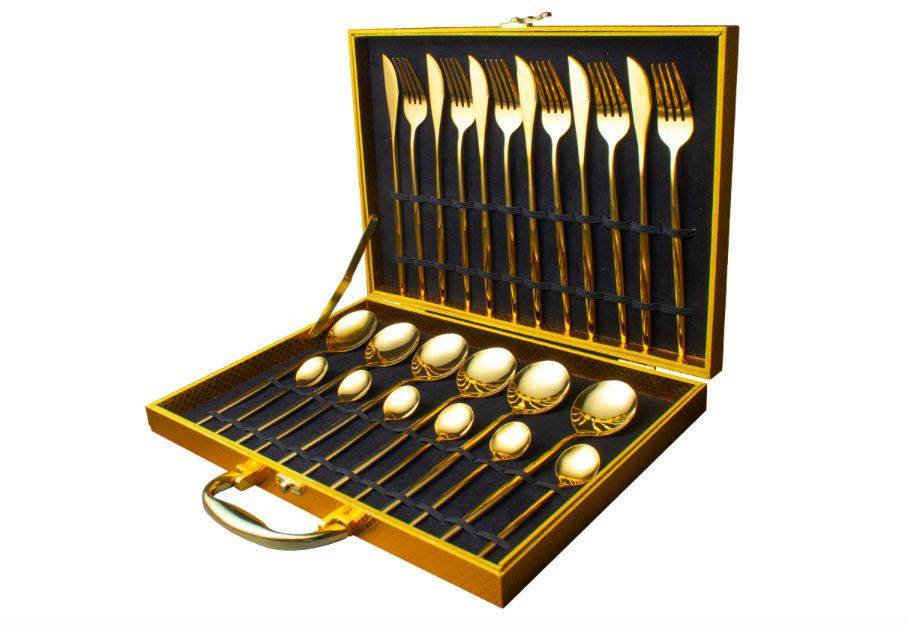Luxury cutlery set in a gift box on Aliexpress