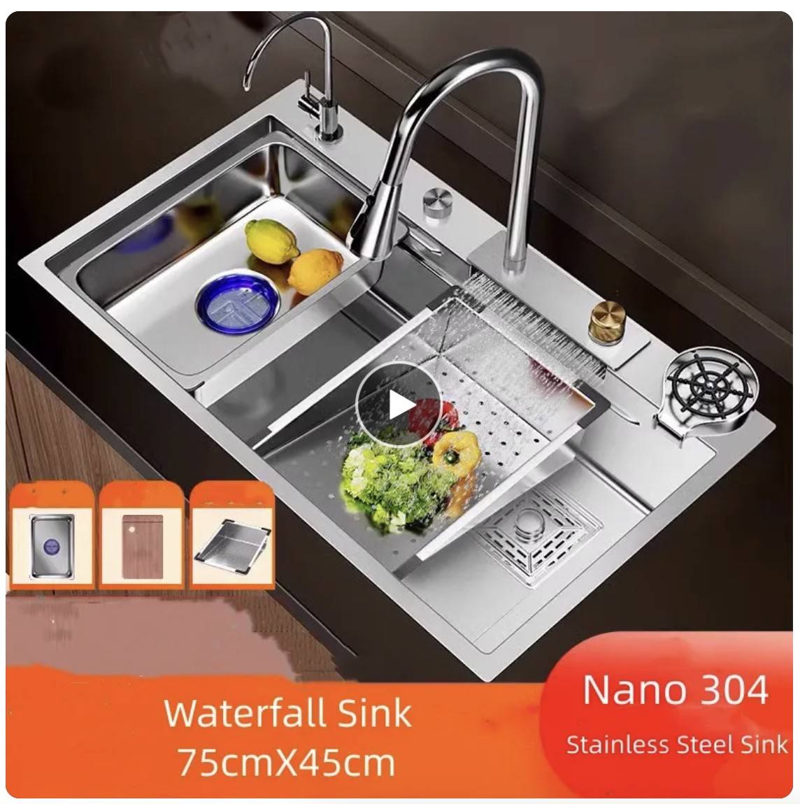Nano 304 stainless steel kitchen sink