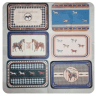 Hermes style leather pvc table mat