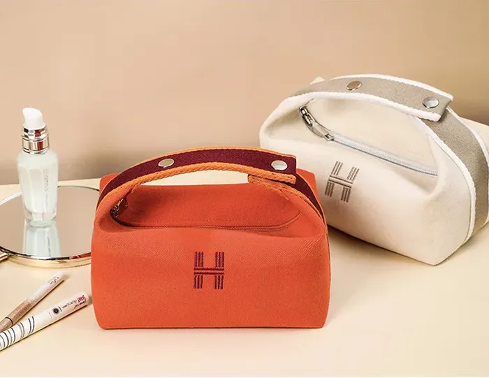 Luxury Brand Orange Travel Cosmetic Bag H