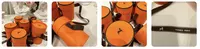 Orange Cylinder Gift Box Set for Luxury Brand Scarf Ribbon