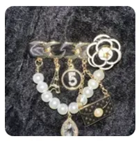 Pearl brooches for women camellia in the style of CHANEL