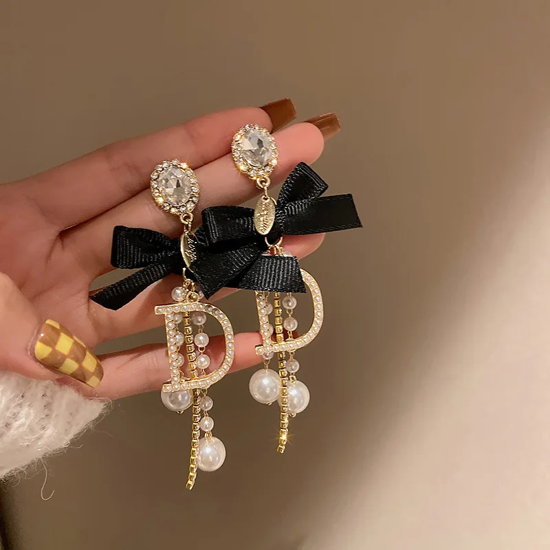 Shiny Crystal Long Earrings for Women and Girls with CHANEL Style