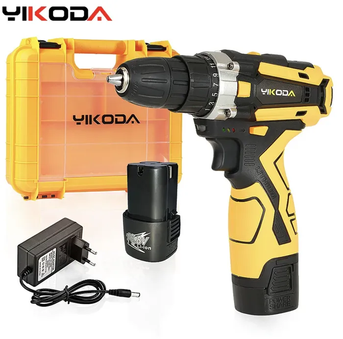 Taladro atornillador eléctrico sin cable YIKODA 12/16,8/21V