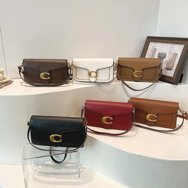 New Women Solid Color Simple Square Bag Layered One Shoulder Bag Neutral Minimalist Style