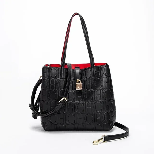 Couch Large Roomy Women's Shoulder Bag Embossed Solid Color Letter Pattern Handbag
